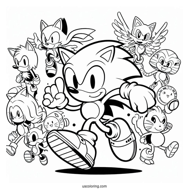 Sonic And Friends Coloring Page(1)