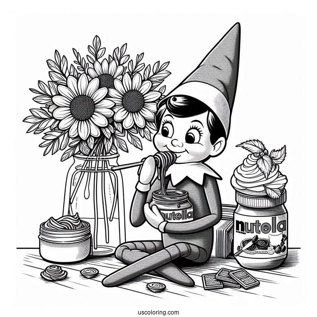 Naughty Elf On The Shelf Eating Nutella