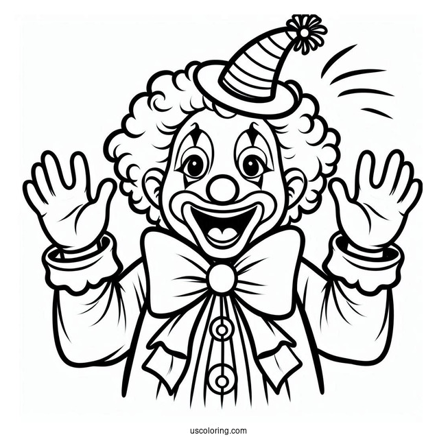 Simple Outline of Halloween Clown