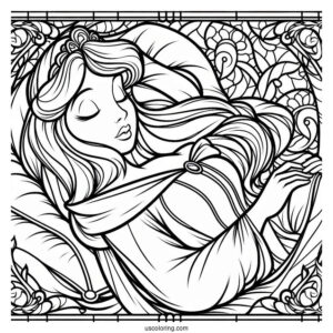 Sleeping Beauty Coloring Page Of Aurora Stained Glass