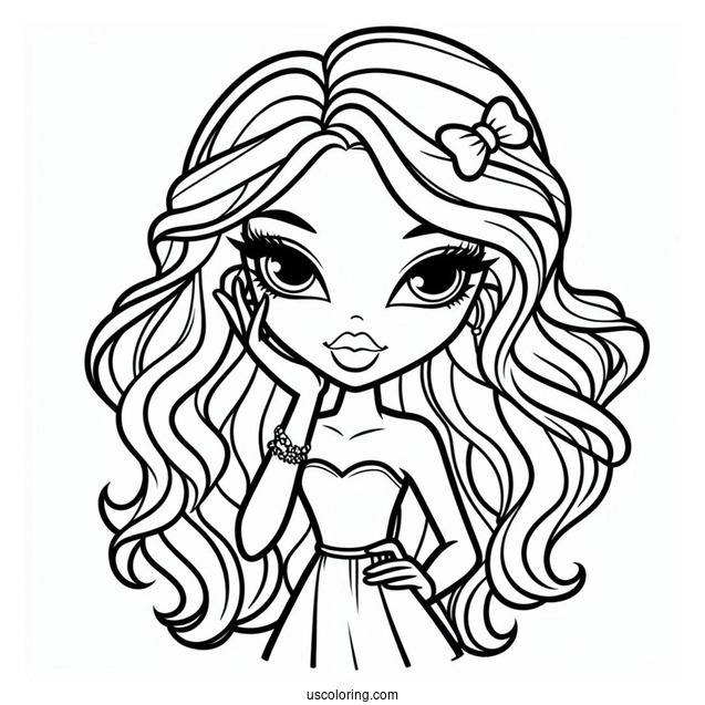 Easy Outline Of Bratz Cloe For Kids