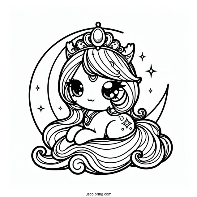 Cute Baby Princess Luna Coloring Page For Preschoolers