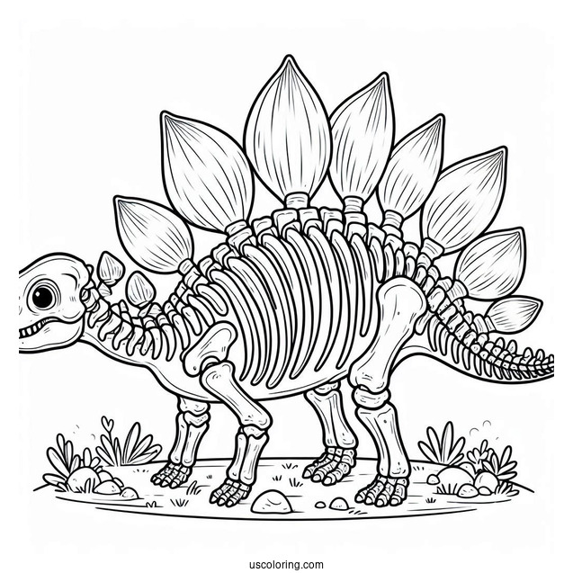 Stegosaurus Coloring Page Skeleton