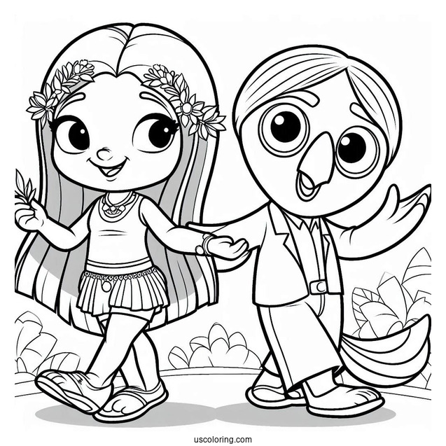 Nigel Holding Mauro Coloring Sheet For Kids