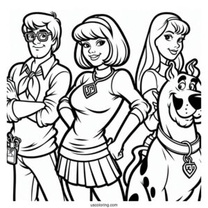 The Scooby Gang Coloring Page For Kids