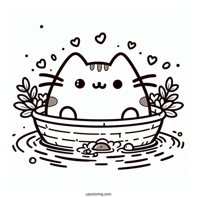 Pusheen Floating In The Water