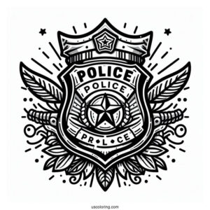 Police Badge Coloring Page
