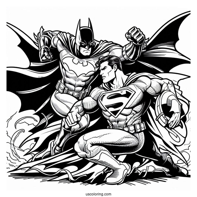 Batman Vs Superman Coloring Page