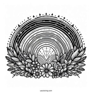 Realistic Looking Rainbow Coloring Page