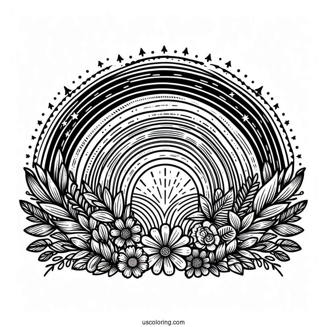 Realistic Looking Rainbow Coloring Page