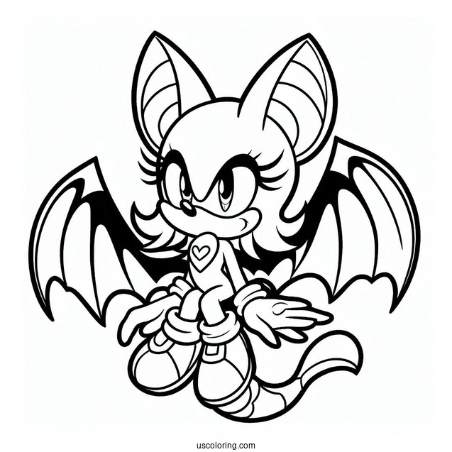 Rouge the Bat Coloring Sheet