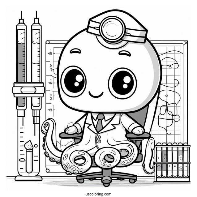 Octonauts Coloring Page Of Professor Inkling Octopus On Chair
