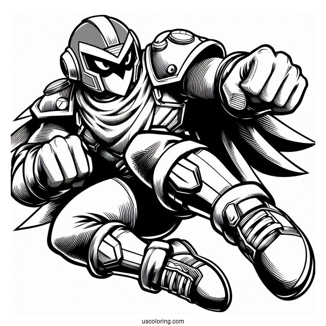 Super Smash Bros Coloring Page Of Captain Falcon Outline