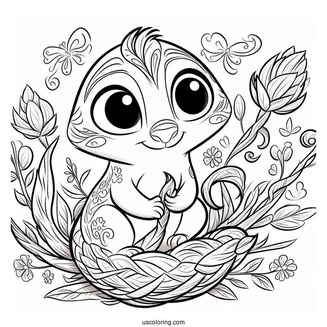 Coloring Sheet Of Pascal From Frozen