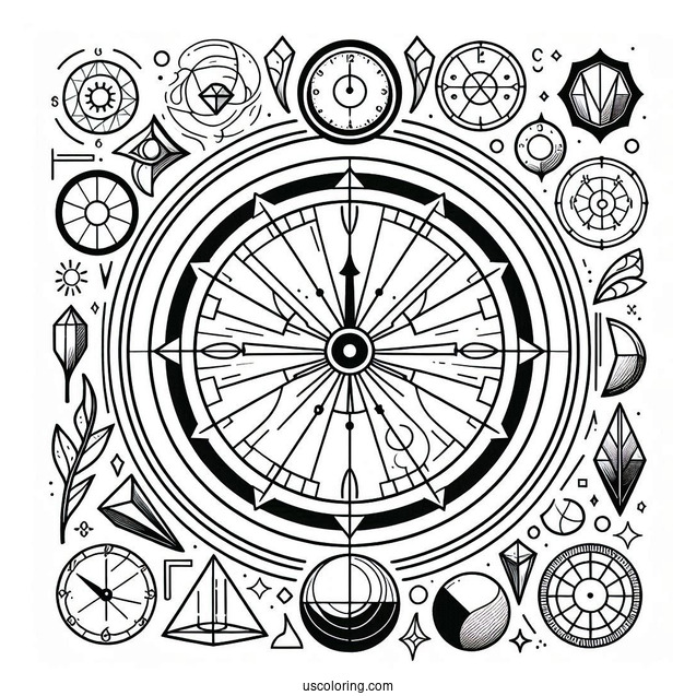 Clock Coloring Page With Different Segments