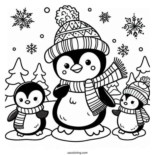 Adorable Winter Themed Penguin