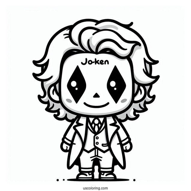 Kawaii Chibi Joker Coloring Sheet For Kids