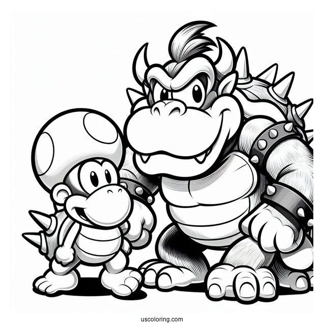 Donkey Kong And Boswer To Color