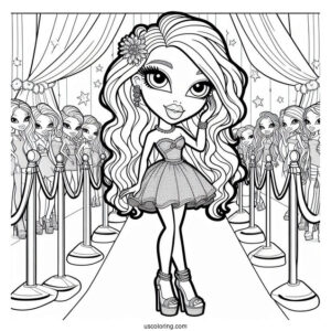 Bratz Chloe On Red Carpet Coloring Sheet