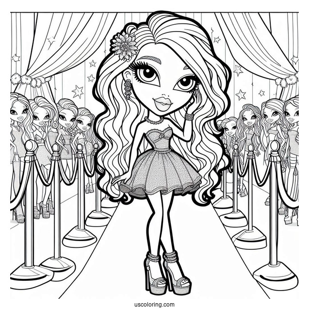Bratz Chloe On Red Carpet Coloring Sheet