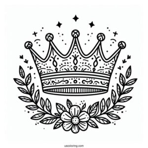 Elegant Crown Coloring Sheet