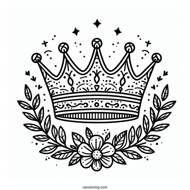 Elegant Crown Coloring Sheet