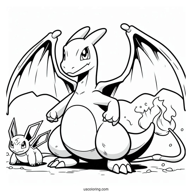 Simple Charizard Pokemon To Color