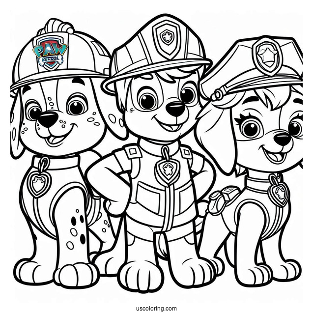 Coloring Page Of Main Paw Patrol Characters