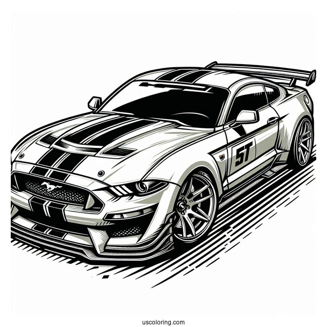 Racing Ford Mustang Picture To Color