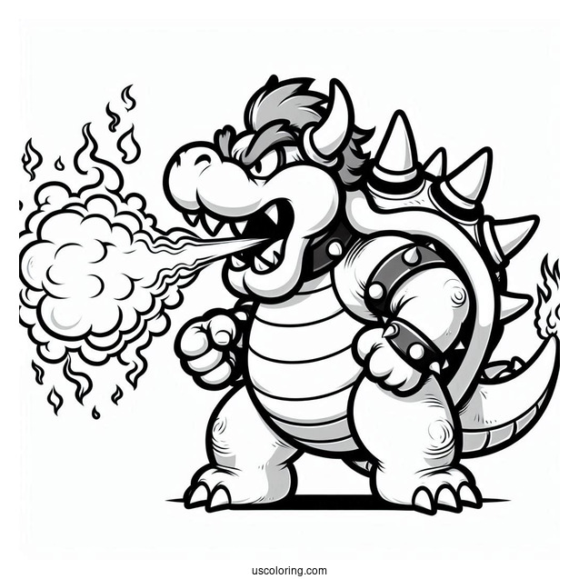 Fire Breathing Bowser To Color