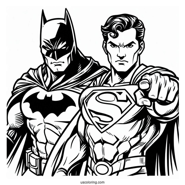Batman And Superman Coloring Page