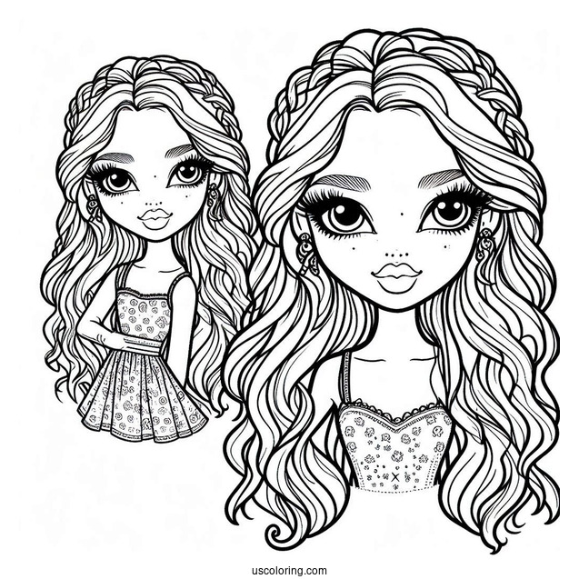 Cloe Bratz Doll Coloring Page For Kids
