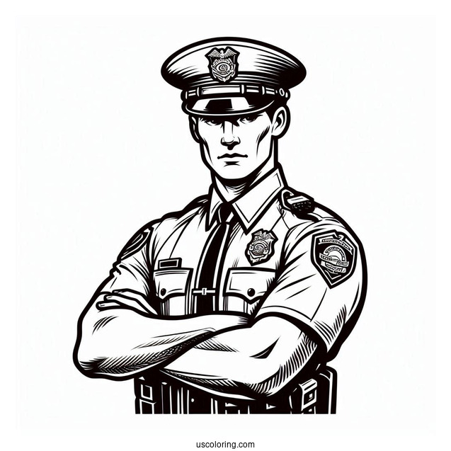 Coloring Page Of State Trooper