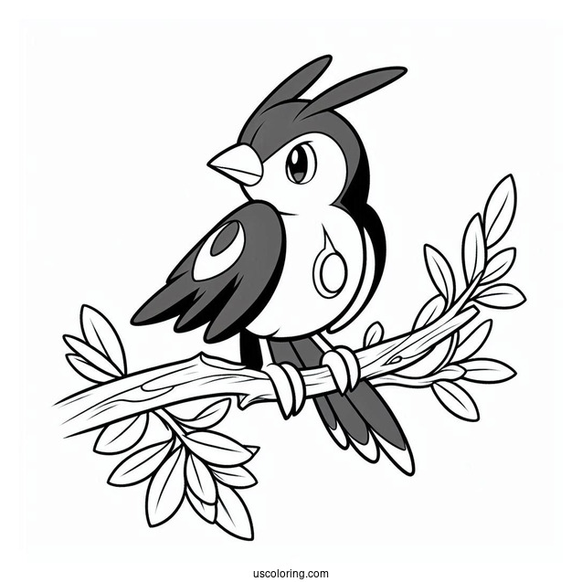 Corviknight Perched On A Branch