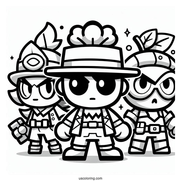 Brawl Stars Coloring Page Of Colt With Other Brawlers