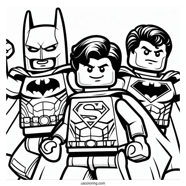 Lego Superman And Batman Coloring For Kids