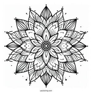 Easy Flower Mandala Coloring Page With Pointed Petals
