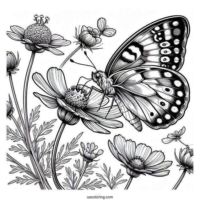 Butterfly Feeding On Flower Nectar