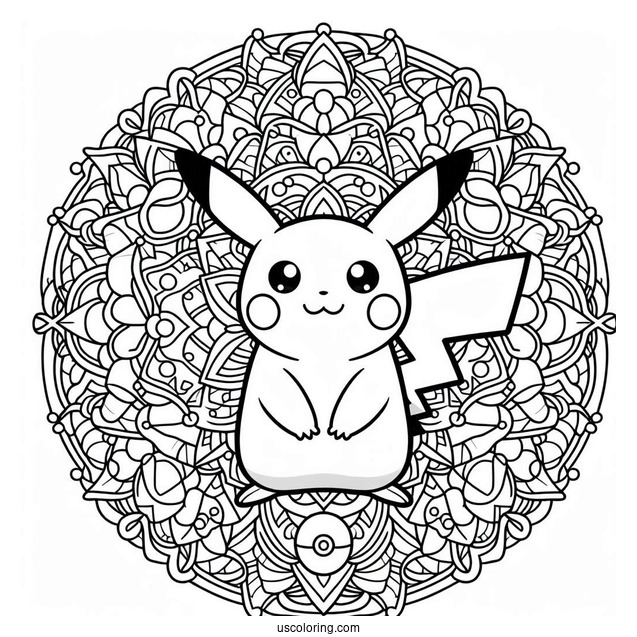 Simple Pikachu In The Middle Of Mandala