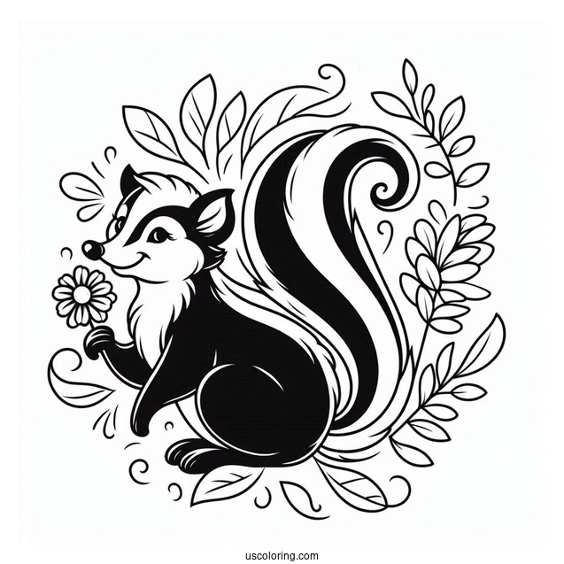 Simple Outline Of Flower The Skunk