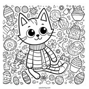 Easy Pete The Cat Coloring Picture