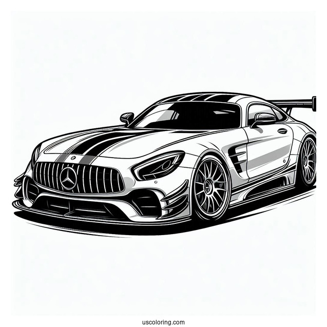 Mercedes Sports Car To Color