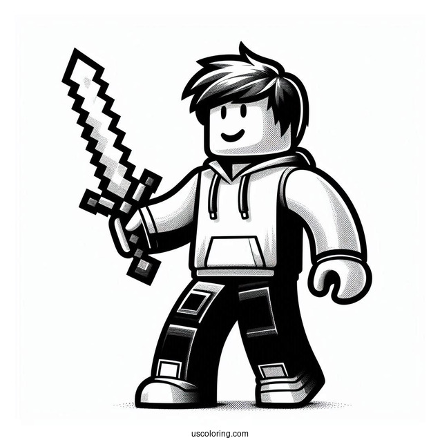 Roblox Guy With Minecraft Sword