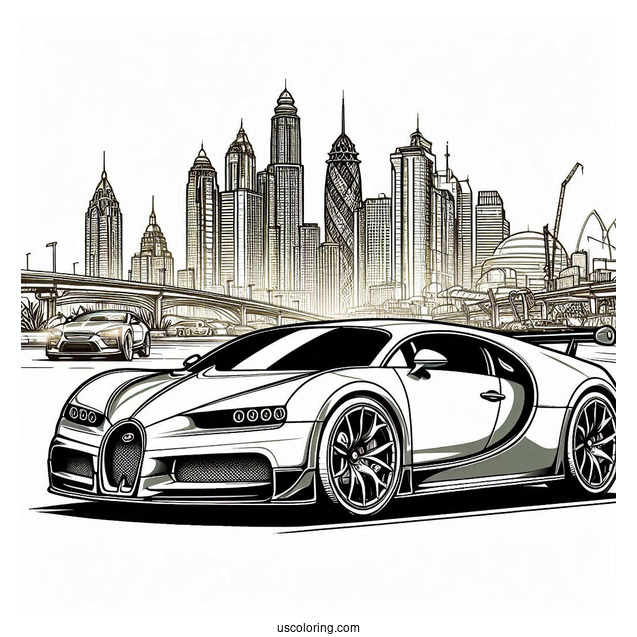 2024 Bugatti Coloring Page W16 Mistral