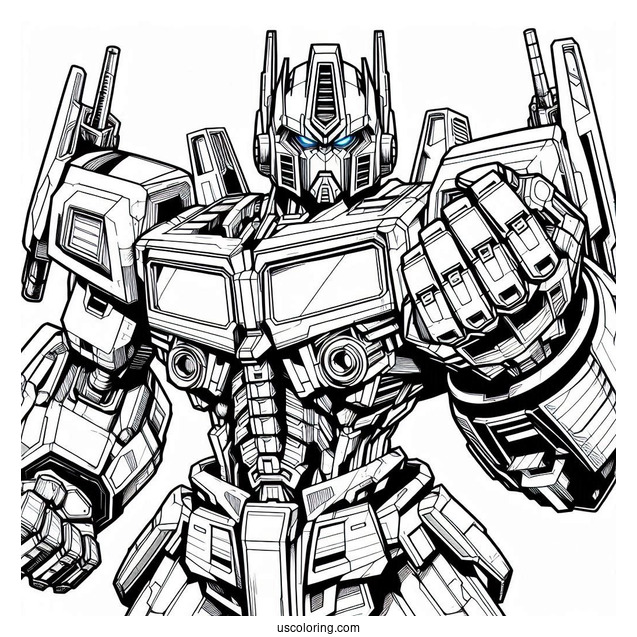 Angry Optimus Prime Coloring Page