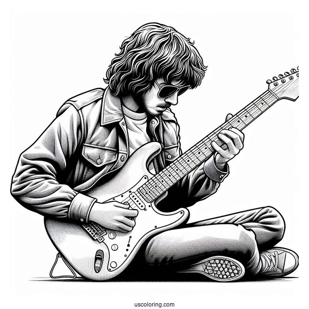 Eddie Munson Shredding Guitar In The Upside Down