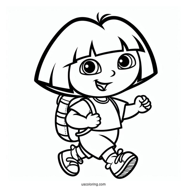 Simple Outline Of Dora For Preschoolers To Color