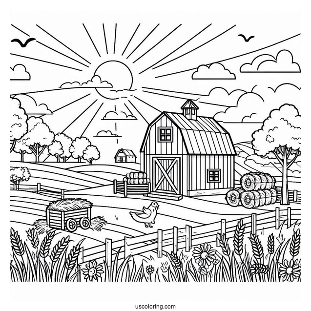 Farm Fields To Color