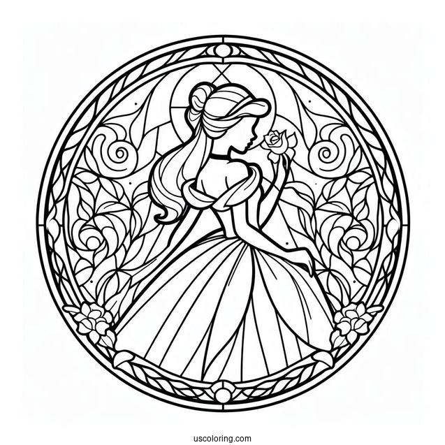 Elegant Cinderella Stained Glass