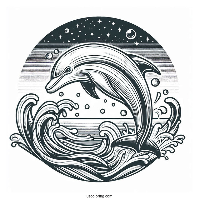 Dolphin Fins Emerging From Ocean